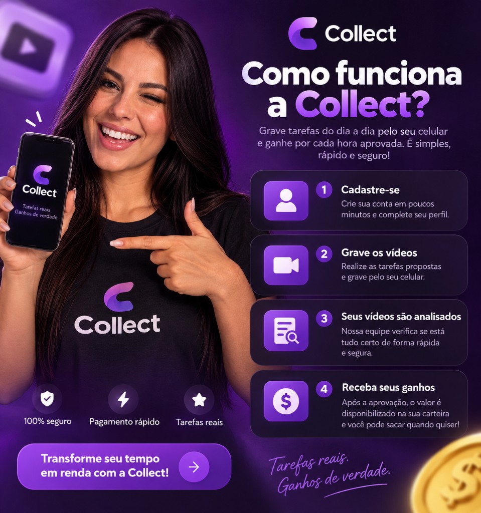 Como funciona a Collect: cadastre-se, grave vídeos, análise e receba seus ganhos